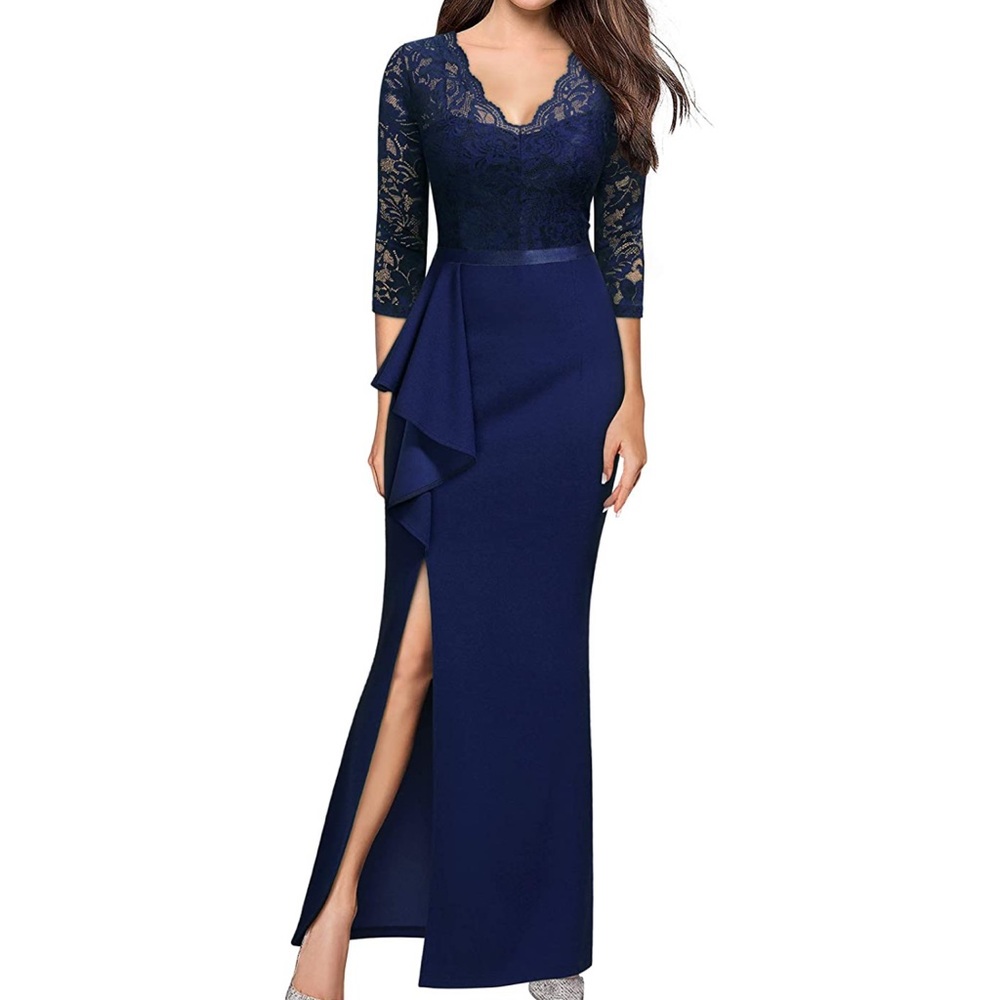 Navy blue long dress